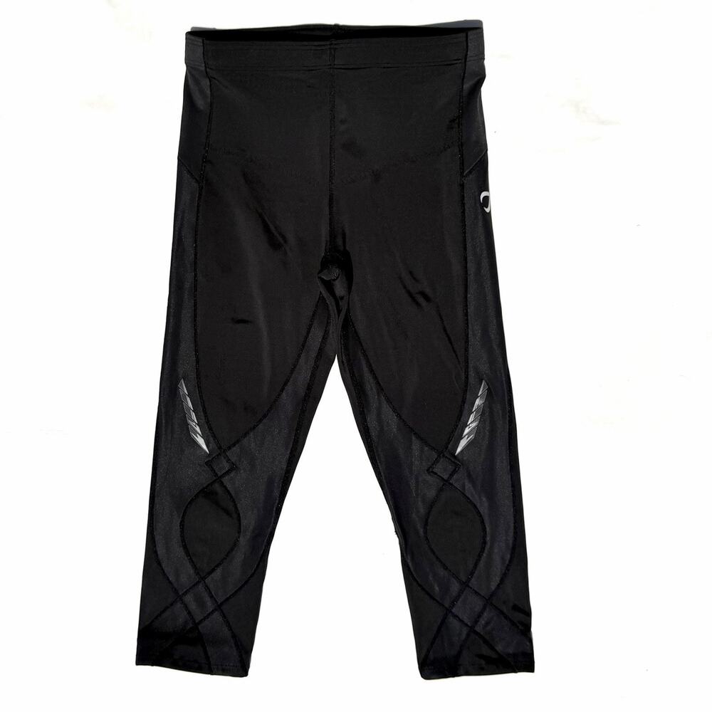 CW-X Stabilyx Joint Support Crop Compression Tights Womens Large Black Capri